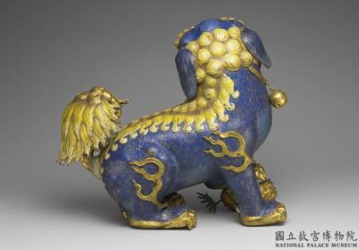 图片[3]-Pair of copper lions in cloisonne enamels, Qing dynasty (1644-1911)-China Archive